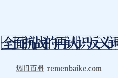 全面抗战的再认识反义词是什么意思的图片